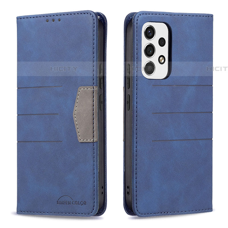 Coque Portefeuille Livre Cuir Etui Clapet B01F pour Samsung Galaxy A53 5G Bleu Plus