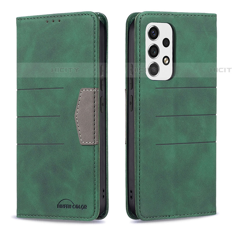 Coque Portefeuille Livre Cuir Etui Clapet B01F pour Samsung Galaxy A53 5G Vert Plus