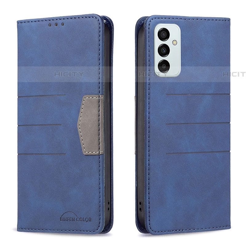 Coque Portefeuille Livre Cuir Etui Clapet B01F pour Samsung Galaxy F23 5G Bleu Plus