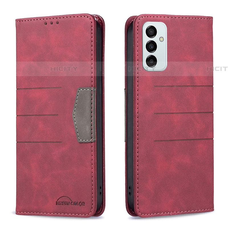 Coque Portefeuille Livre Cuir Etui Clapet B01F pour Samsung Galaxy F23 5G Rouge Plus