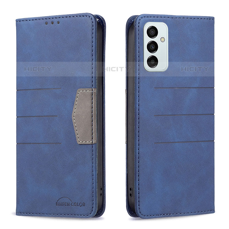 Coque Portefeuille Livre Cuir Etui Clapet B01F pour Samsung Galaxy M23 5G Bleu Plus