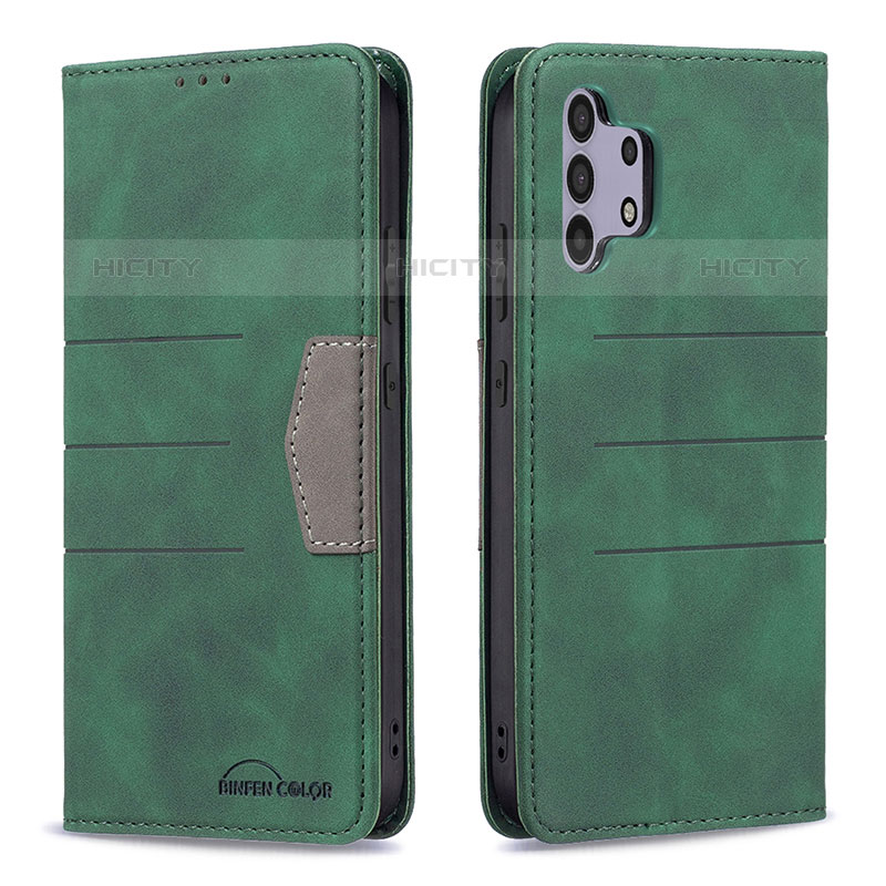 Coque Portefeuille Livre Cuir Etui Clapet B01F pour Samsung Galaxy M32 5G Vert Plus