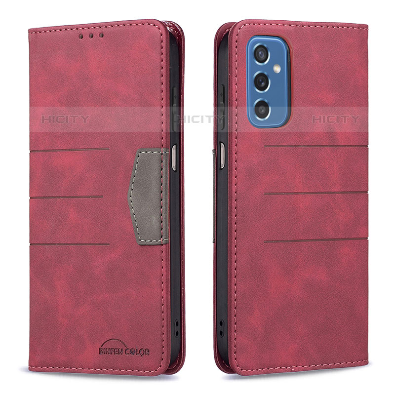 Coque Portefeuille Livre Cuir Etui Clapet B01F pour Samsung Galaxy M52 5G Rouge Plus