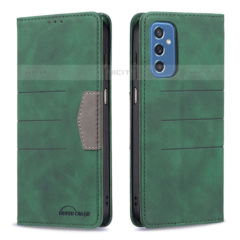 Coque Portefeuille Livre Cuir Etui Clapet B01F pour Samsung Galaxy M52 5G Vert Plus