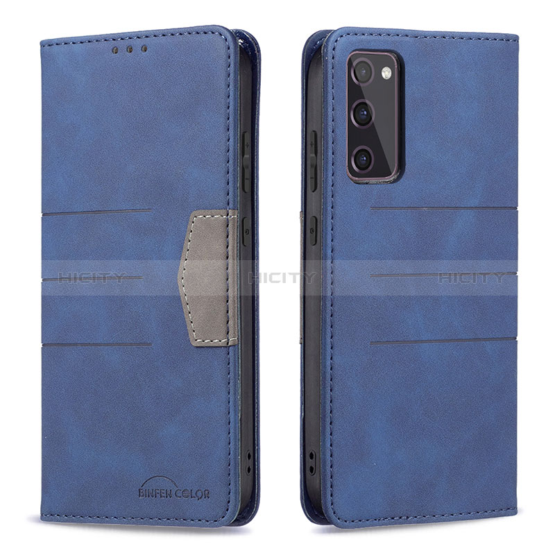 Coque Portefeuille Livre Cuir Etui Clapet B01F pour Samsung Galaxy S20 FE 5G Bleu Plus