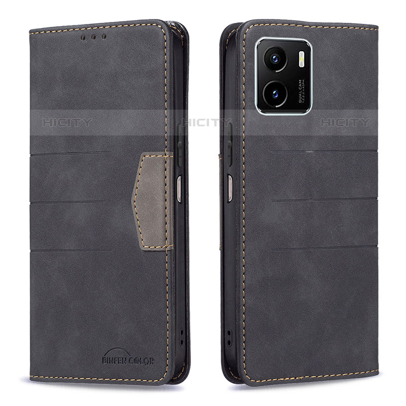 Coque Portefeuille Livre Cuir Etui Clapet B01F pour Vivo iQOO U5x Noir Plus