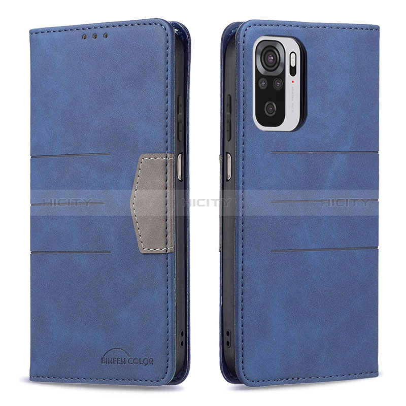 Coque Portefeuille Livre Cuir Etui Clapet B01F pour Xiaomi Poco M5S Bleu Plus