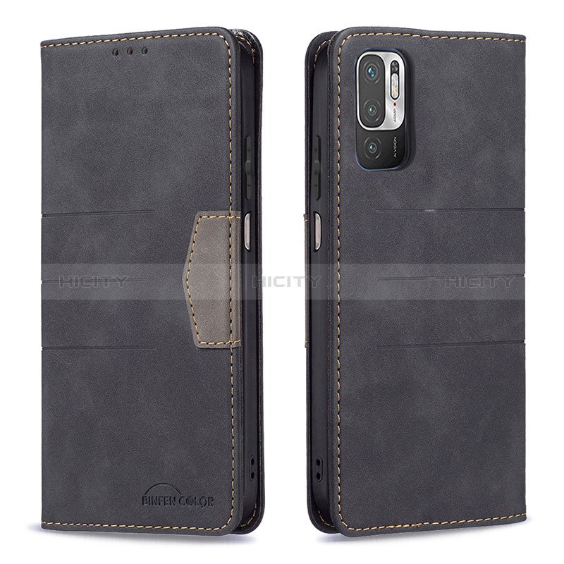 Coque Portefeuille Livre Cuir Etui Clapet B01F pour Xiaomi Redmi Note 10T 5G Noir Plus