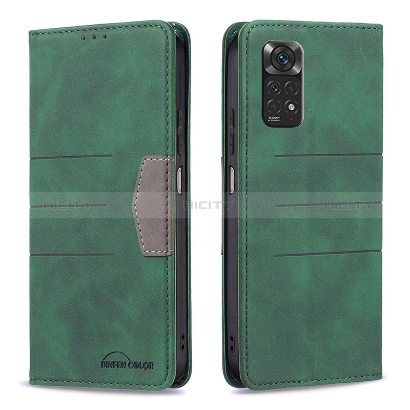 Coque Portefeuille Livre Cuir Etui Clapet B01F pour Xiaomi Redmi Note 11 4G (2022) Vert Plus