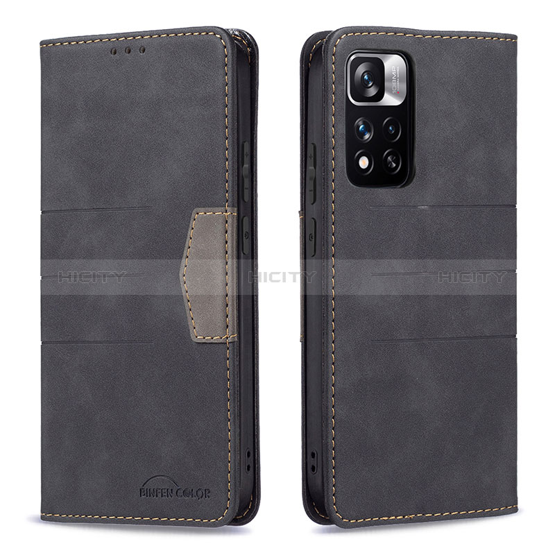 Coque Portefeuille Livre Cuir Etui Clapet B01F pour Xiaomi Redmi Note 11 Pro+ Plus 5G Noir Plus