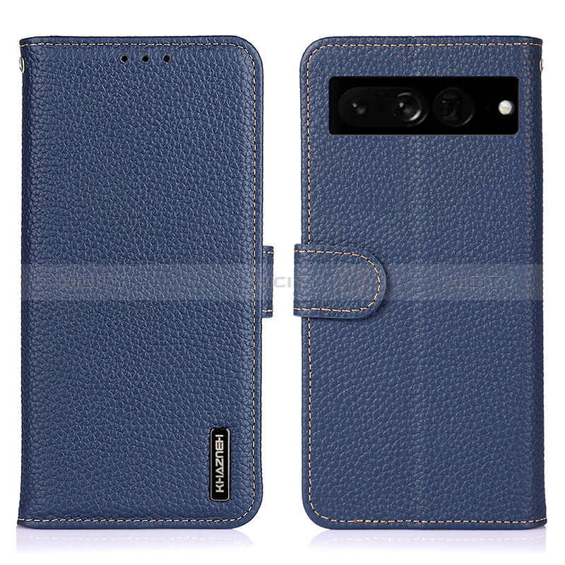 Coque Portefeuille Livre Cuir Etui Clapet B01H pour Google Pixel 7 Pro 5G Bleu Plus