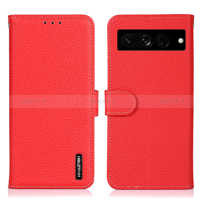 Coque Portefeuille Livre Cuir Etui Clapet B01H pour Google Pixel 7 Pro 5G Rouge Plus