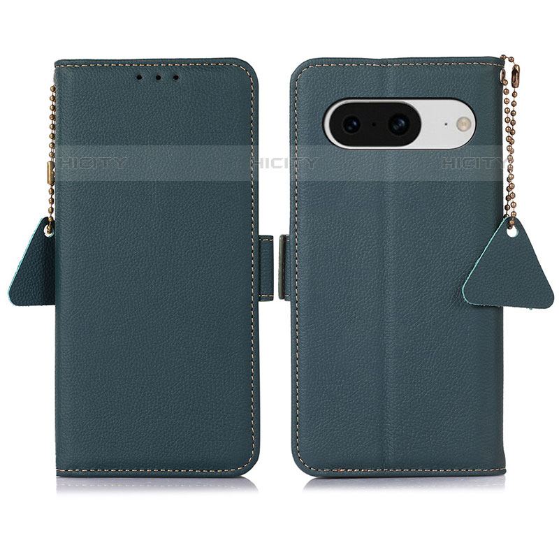 Coque Portefeuille Livre Cuir Etui Clapet B01H pour Google Pixel 8 5G Vert Plus