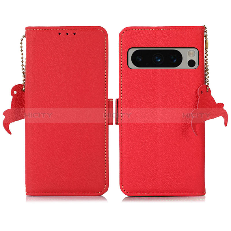 Coque Portefeuille Livre Cuir Etui Clapet B01H pour Google Pixel 8 Pro 5G Rouge Plus