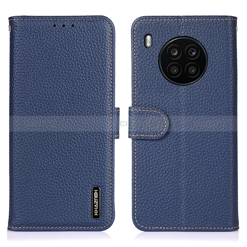 Coque Portefeuille Livre Cuir Etui Clapet B01H pour Huawei Honor 50 Lite Bleu Plus