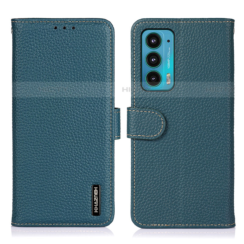 Coque Portefeuille Livre Cuir Etui Clapet B01H pour Motorola Moto Edge 20 5G Vert Plus