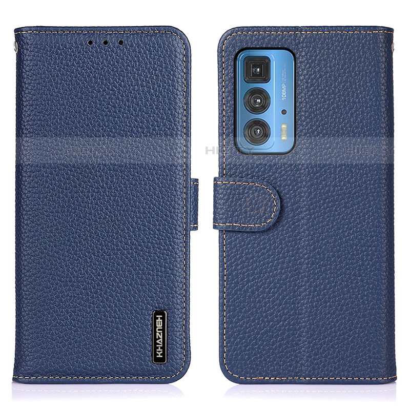 Coque Portefeuille Livre Cuir Etui Clapet B01H pour Motorola Moto Edge 20 Pro 5G Bleu Plus