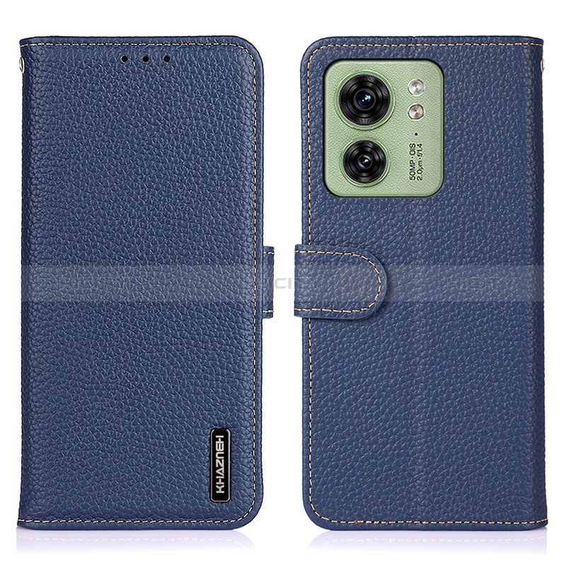 Coque Portefeuille Livre Cuir Etui Clapet B01H pour Motorola Moto Edge (2023) 5G Bleu Plus