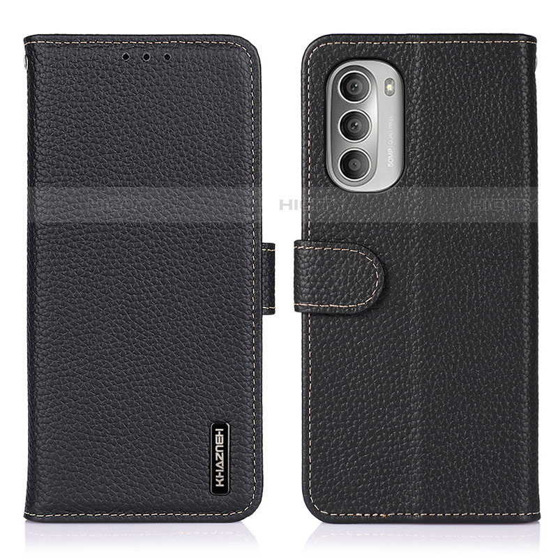 Coque Portefeuille Livre Cuir Etui Clapet B01H pour Motorola Moto G Stylus (2022) 4G Noir Plus