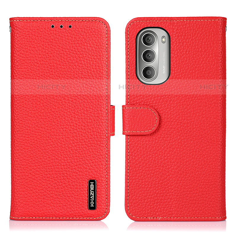 Coque Portefeuille Livre Cuir Etui Clapet B01H pour Motorola Moto G Stylus (2022) 5G Rouge Plus