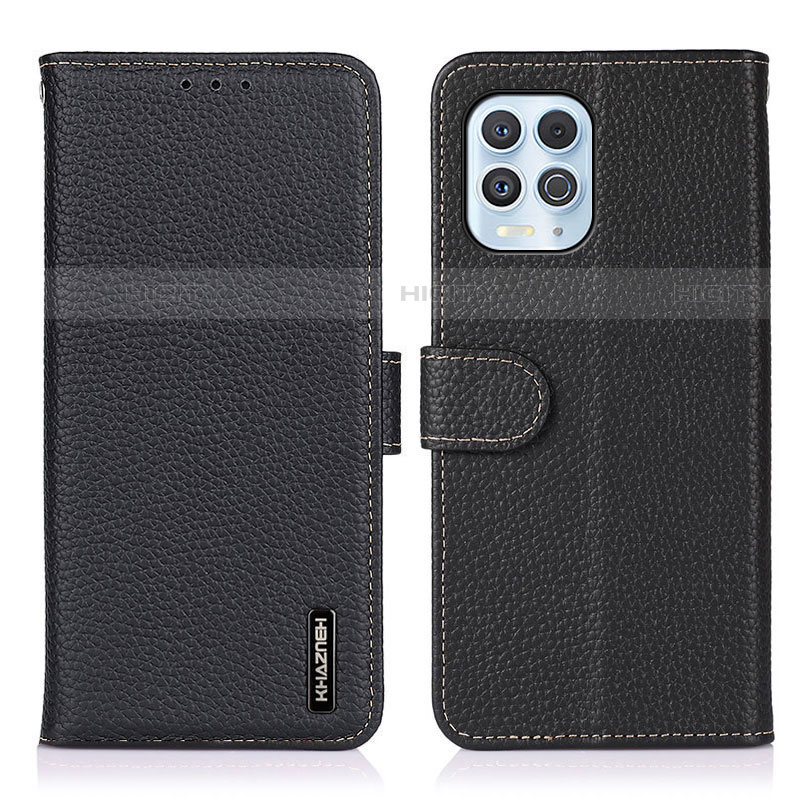 Coque Portefeuille Livre Cuir Etui Clapet B01H pour Motorola Moto G100 5G Noir Plus