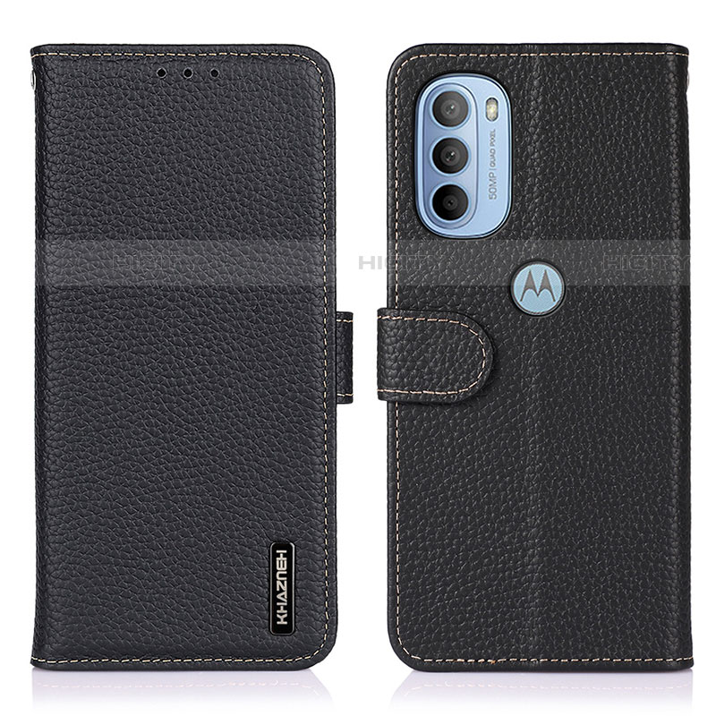 Coque Portefeuille Livre Cuir Etui Clapet B01H pour Motorola Moto G31 Noir Plus