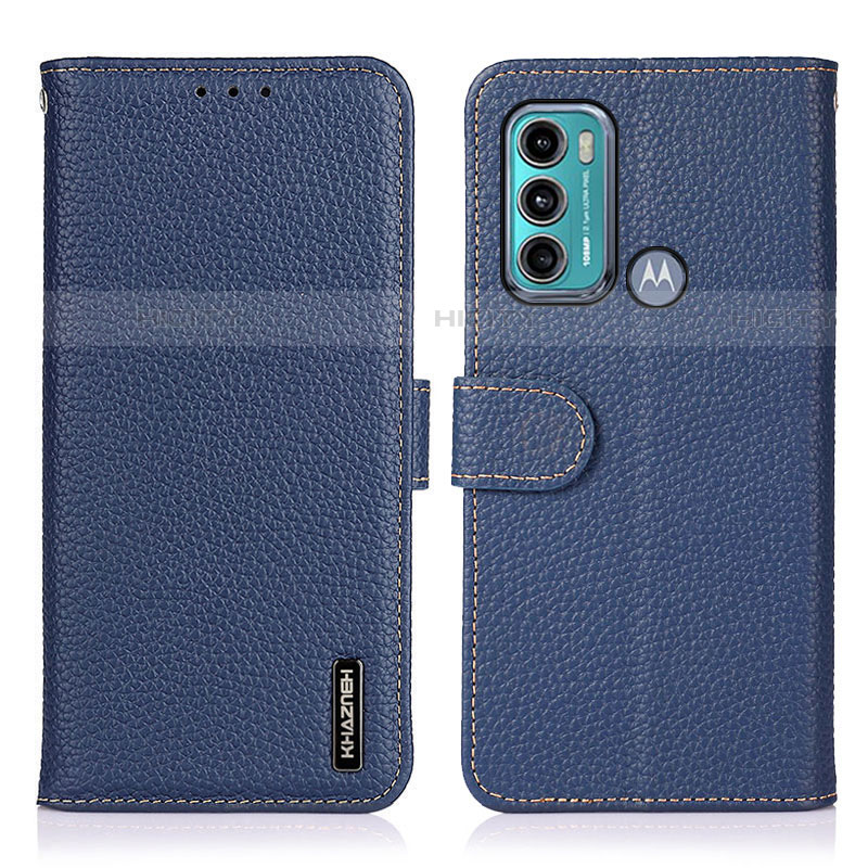 Coque Portefeuille Livre Cuir Etui Clapet B01H pour Motorola Moto G60 Bleu Plus