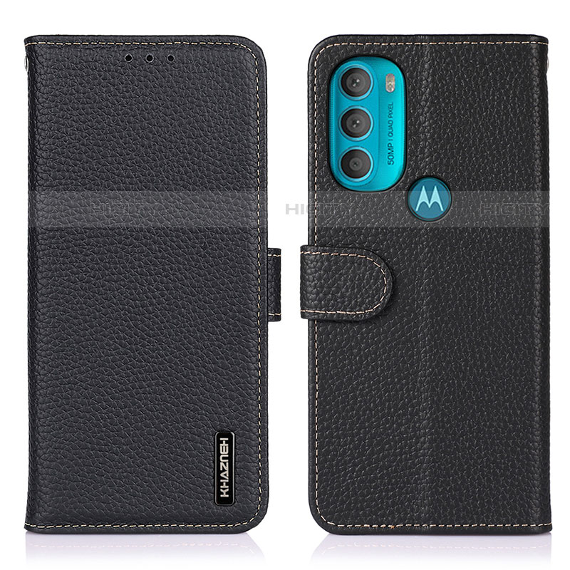 Coque Portefeuille Livre Cuir Etui Clapet B01H pour Motorola Moto G71 5G Noir Plus