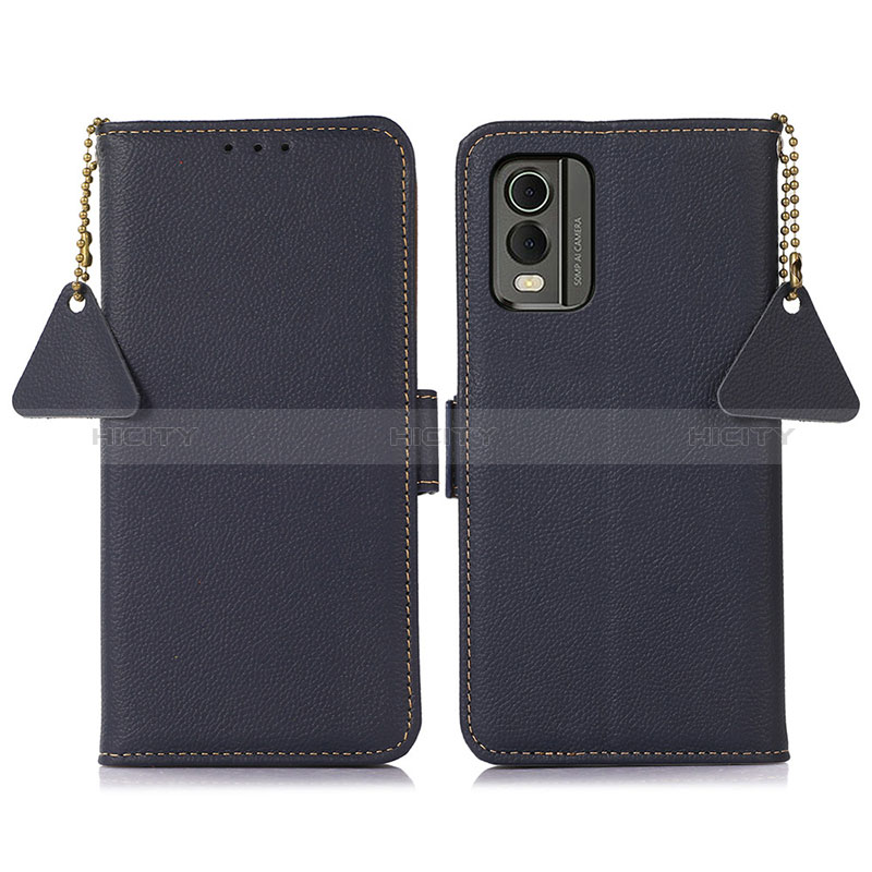 Coque Portefeuille Livre Cuir Etui Clapet B01H pour Nokia C210 Bleu Plus