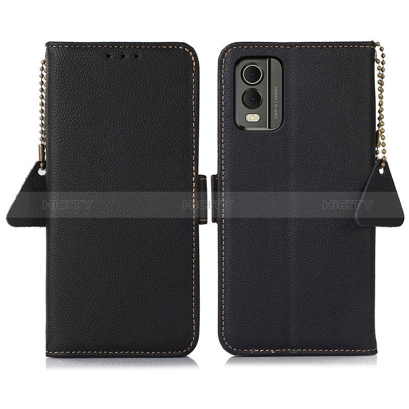 Coque Portefeuille Livre Cuir Etui Clapet B01H pour Nokia C210 Noir Plus