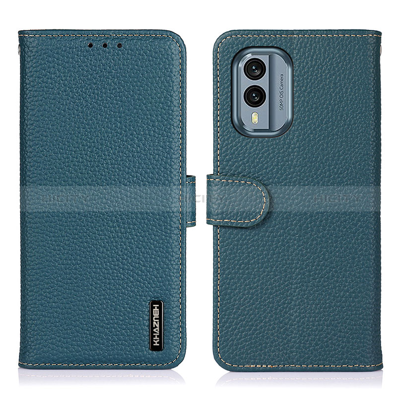 Coque Portefeuille Livre Cuir Etui Clapet B01H pour Nokia X30 5G Vert Plus