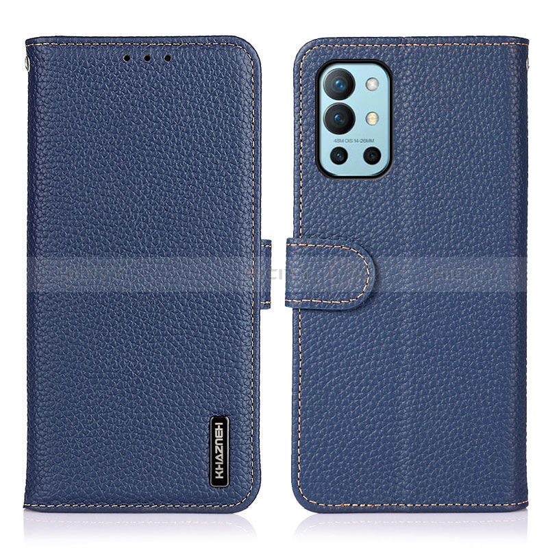 Coque Portefeuille Livre Cuir Etui Clapet B01H pour OnePlus 9R 5G Bleu Plus