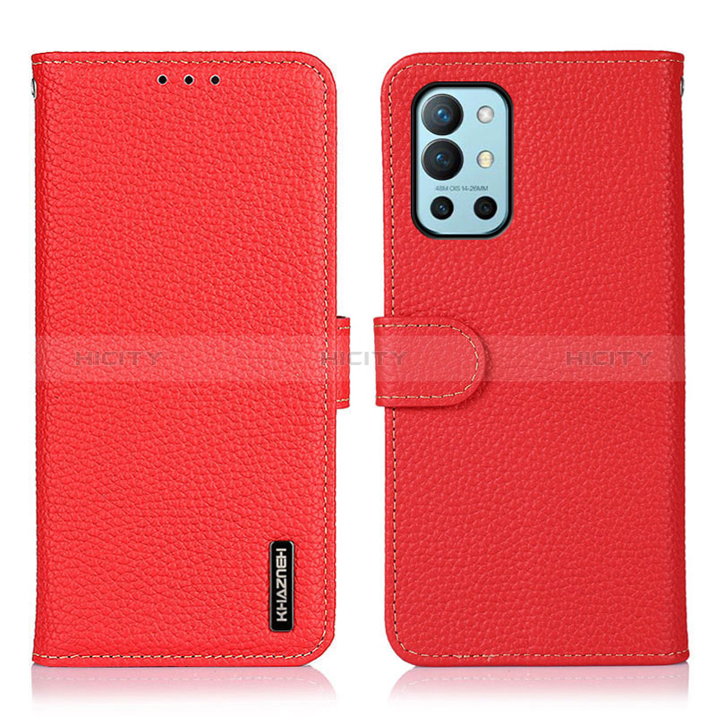 Coque Portefeuille Livre Cuir Etui Clapet B01H pour OnePlus 9R 5G Rouge Plus