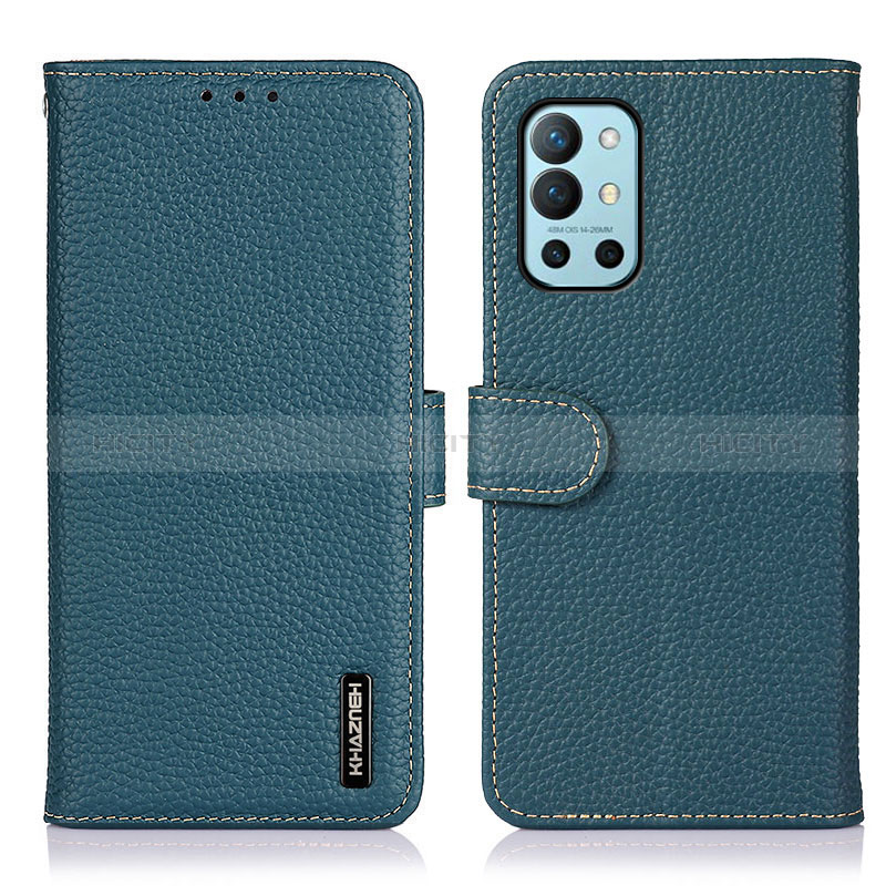 Coque Portefeuille Livre Cuir Etui Clapet B01H pour OnePlus 9R 5G Vert Plus