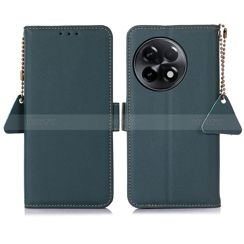 Coque Portefeuille Livre Cuir Etui Clapet B01H pour OnePlus Ace 2 5G Vert Plus