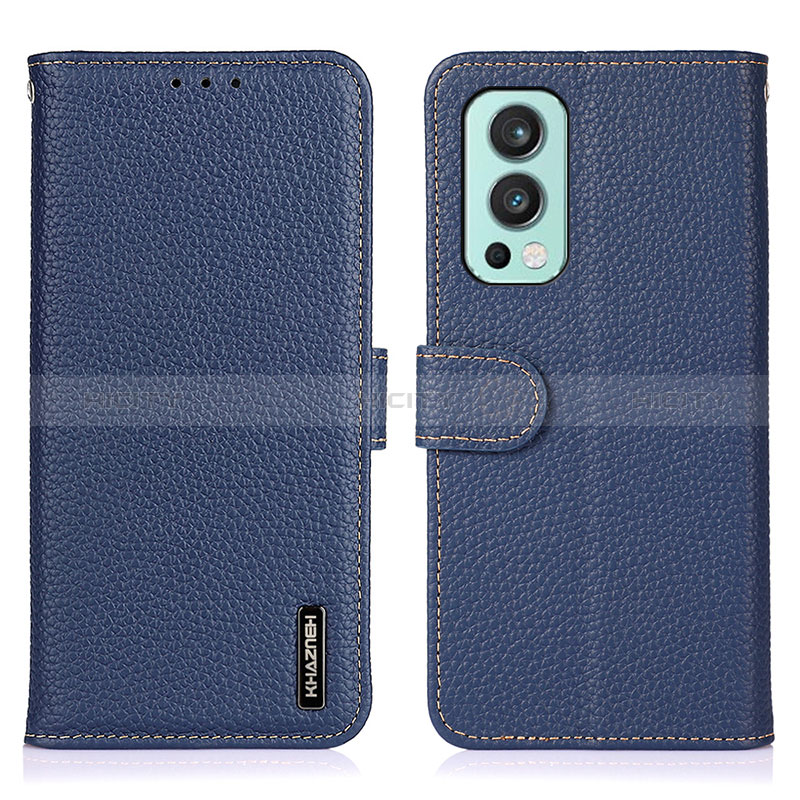 Coque Portefeuille Livre Cuir Etui Clapet B01H pour OnePlus Nord 2 5G Bleu Plus