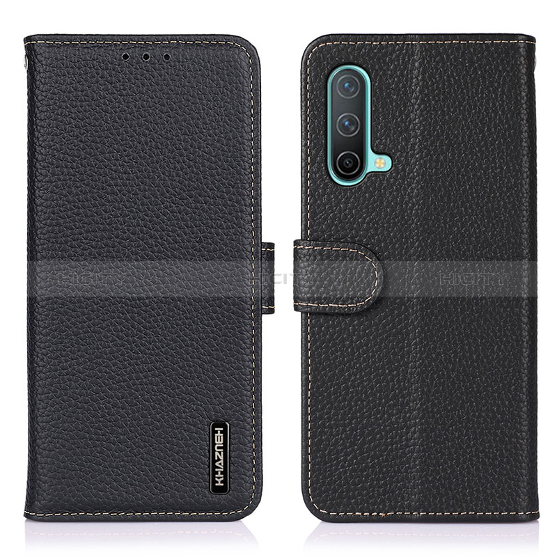 Coque Portefeuille Livre Cuir Etui Clapet B01H pour OnePlus Nord CE 5G Noir Plus