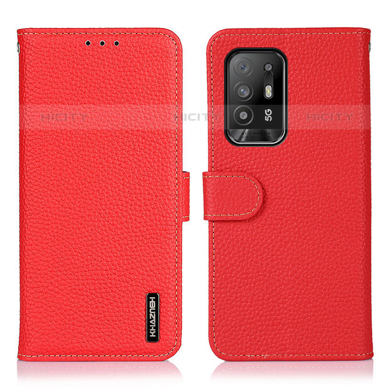 Coque Portefeuille Livre Cuir Etui Clapet B01H pour Oppo A95 5G Rouge Plus