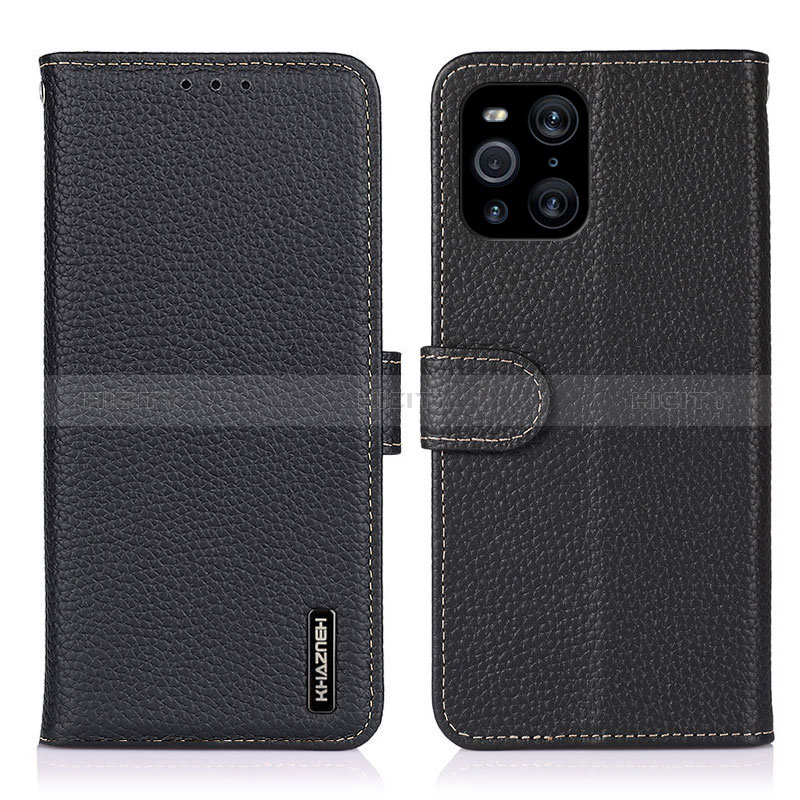 Coque Portefeuille Livre Cuir Etui Clapet B01H pour Oppo Find X3 5G Noir Plus