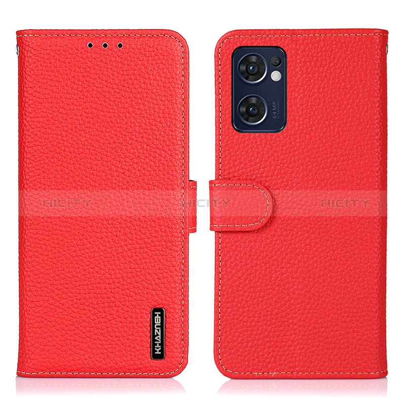 Coque Portefeuille Livre Cuir Etui Clapet B01H pour Oppo Find X5 Lite 5G Rouge Plus