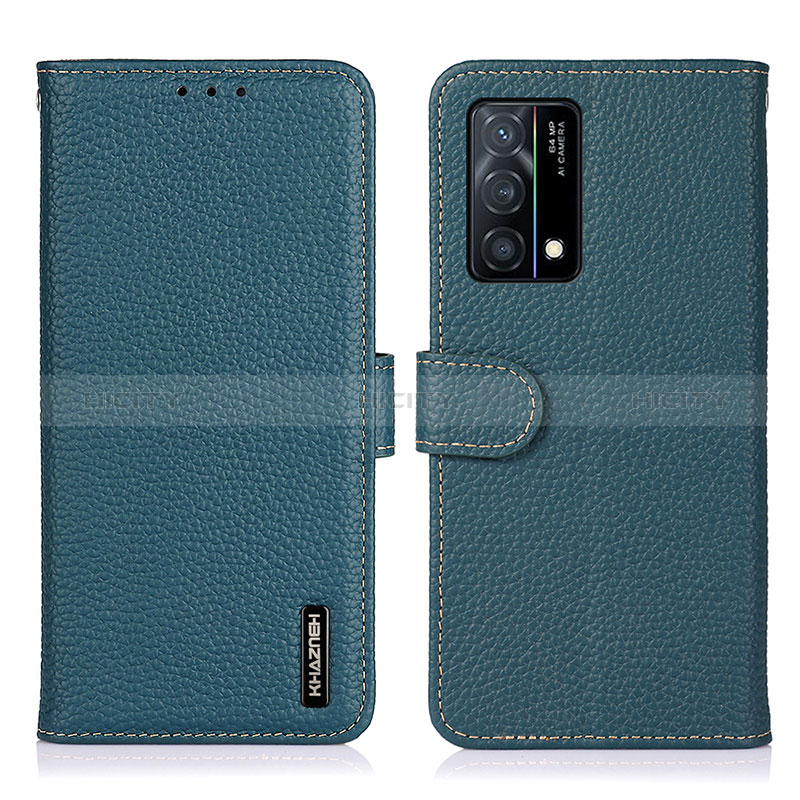 Coque Portefeuille Livre Cuir Etui Clapet B01H pour Oppo K9 5G Vert Plus