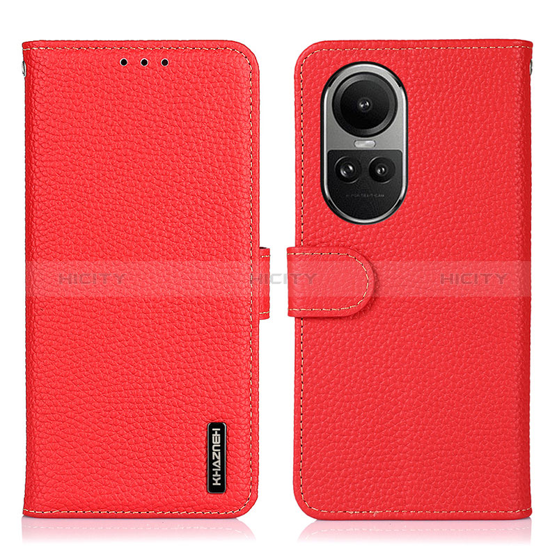 Coque Portefeuille Livre Cuir Etui Clapet B01H pour Oppo Reno10 5G Rouge Plus