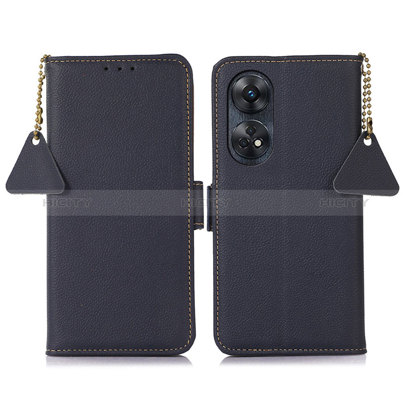 Coque Portefeuille Livre Cuir Etui Clapet B01H pour Oppo Reno8 T 4G Bleu Plus