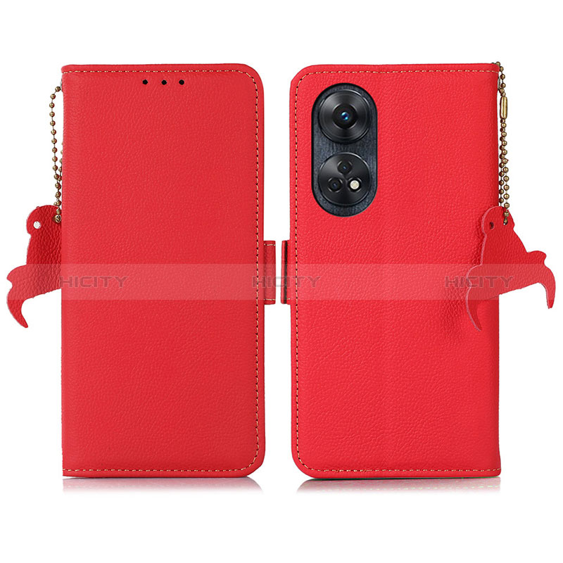 Coque Portefeuille Livre Cuir Etui Clapet B01H pour Oppo Reno8 T 4G Rouge Plus