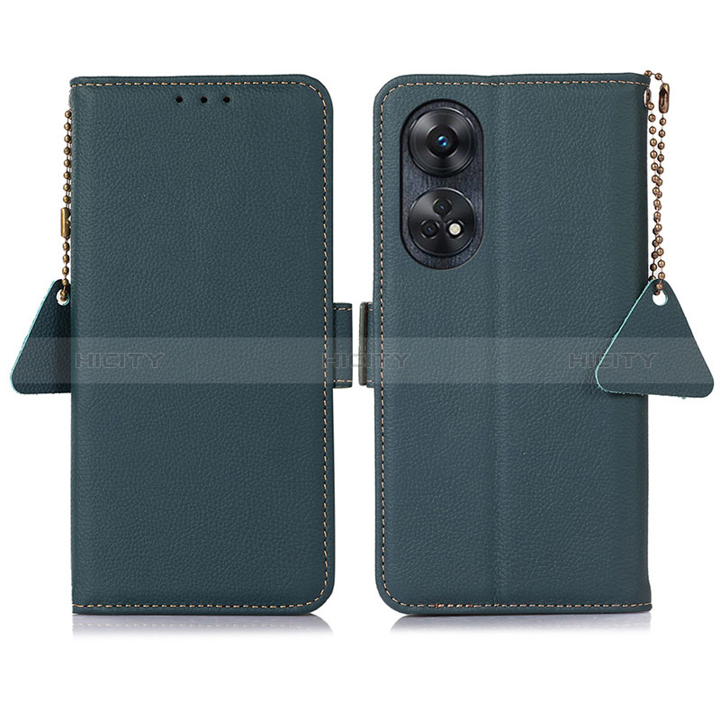 Coque Portefeuille Livre Cuir Etui Clapet B01H pour Oppo Reno8 T 4G Vert Plus