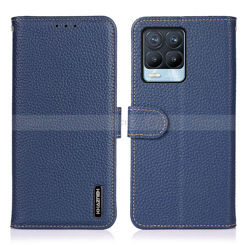 Coque Portefeuille Livre Cuir Etui Clapet B01H pour Realme 8 Pro Bleu Plus