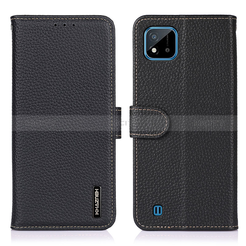 Coque Portefeuille Livre Cuir Etui Clapet B01H pour Realme C11 (2021) Noir Plus