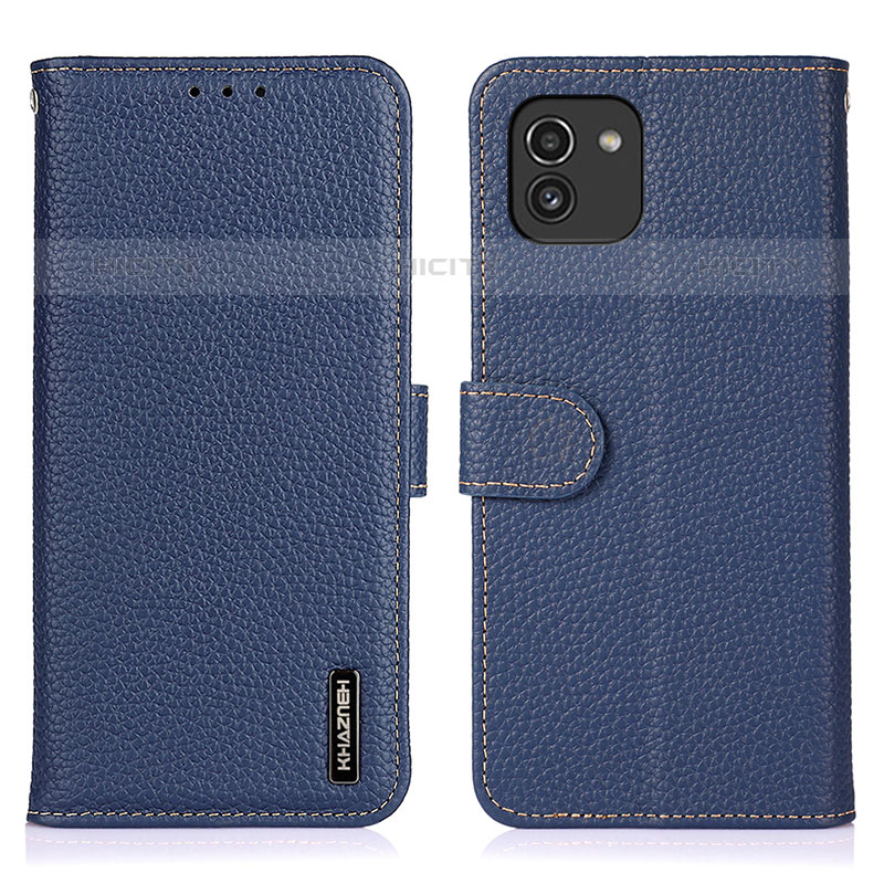 Coque Portefeuille Livre Cuir Etui Clapet B01H pour Samsung Galaxy A03 Bleu Plus