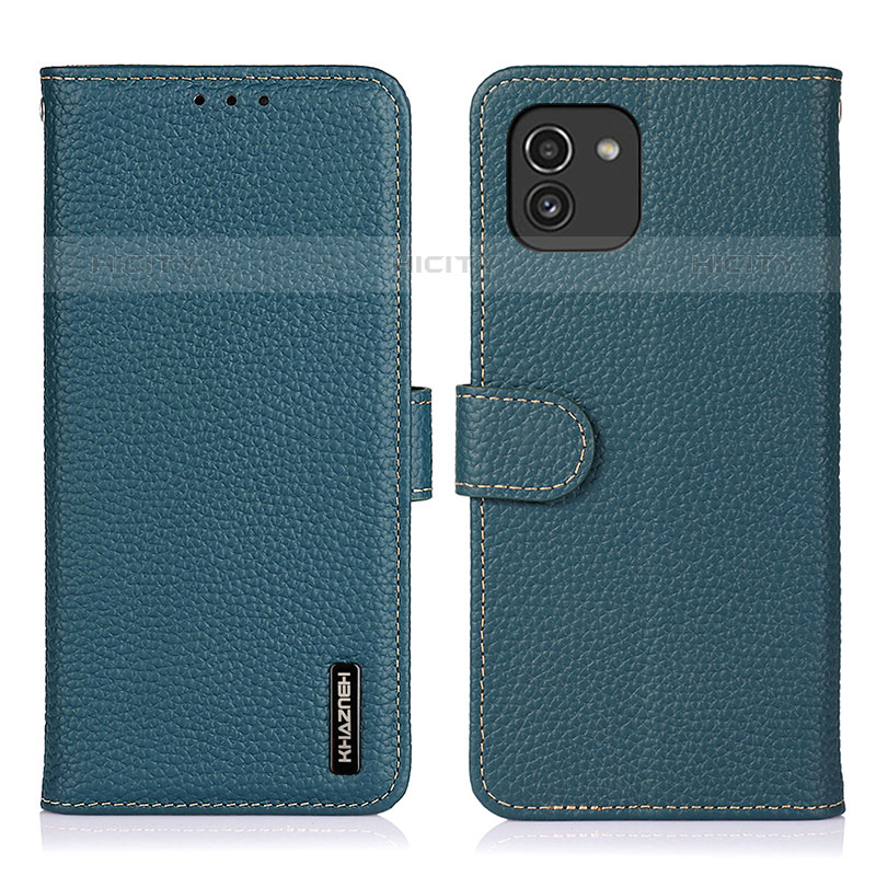 Coque Portefeuille Livre Cuir Etui Clapet B01H pour Samsung Galaxy A03 Vert Plus