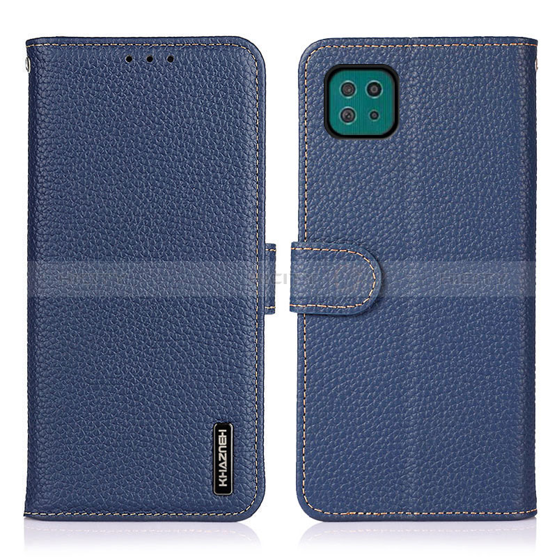 Coque Portefeuille Livre Cuir Etui Clapet B01H pour Samsung Galaxy A22s 5G Bleu Plus